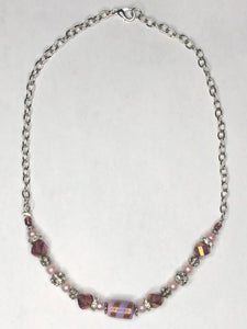 Lavender / Copper Necklace (Silver-Colored Chain)