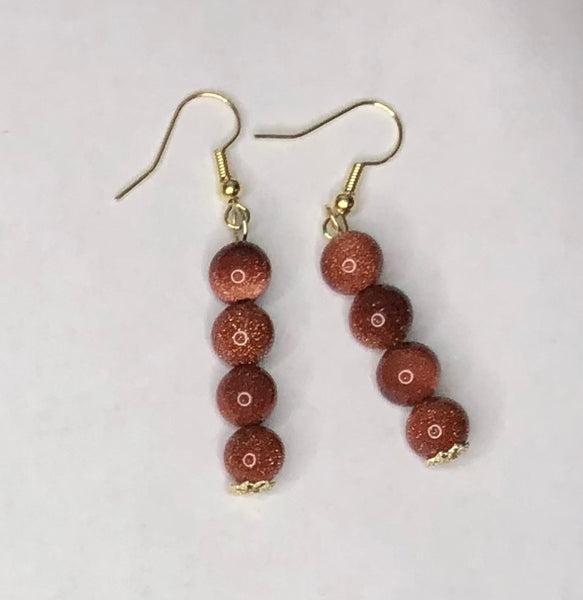 Glittery Copper Earrings 1