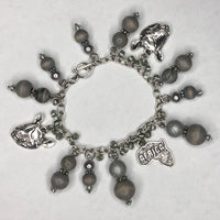 Gray Bracelet with Rhino / Africa Charms 1