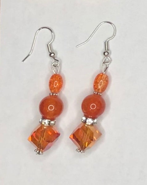 Jeweled Orange Earrings 1