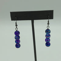 Purple / Blue Tri-Color Earrings 1