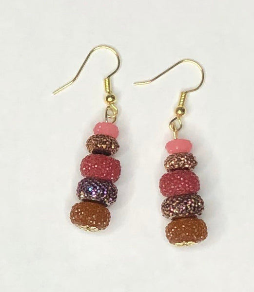 Warm Glitzy Brown Earrings 1