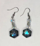 Faceted Iridescent Navy Earrings 1