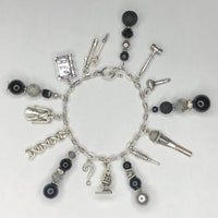 Black / Gray Bracelet with True Crime Charms 2