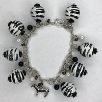 Black / White Bracelet with Zebra Charm 1