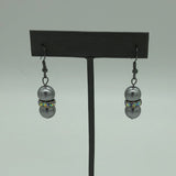 Jeweled Gray Pearl Earrings 1