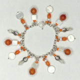 Orange / White Bracelet with Fish Charms 4