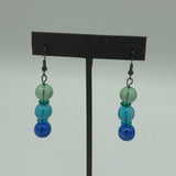 Green / Blue Tri-Color Earrings 1