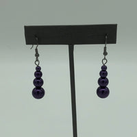 Dark Purple Pearl Earrings 1