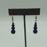 Dark Purple Pearl Earrings 1