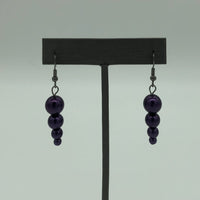 Dark Purple Pearl Earrings 2