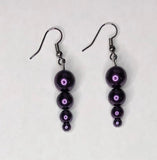 Dark Purple Pearl Earrings 2