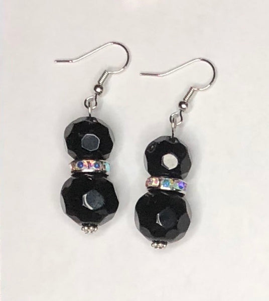 Jeweled Black Earrings 1