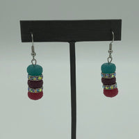 Jeweled Tri-Color Earrings 1