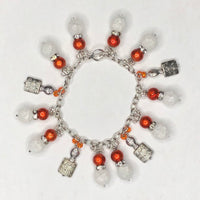 Orange / White Bracelet with Fish Charms 3