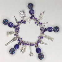 Dark Purple Bracelet with True Crime Charms 1