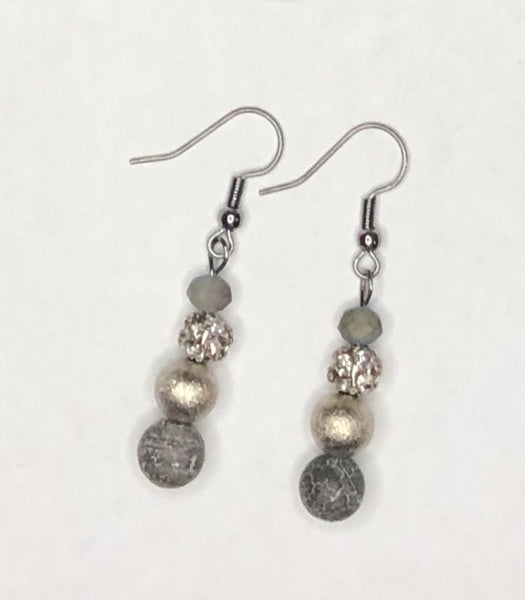 Jeweled Gray Earrings 2