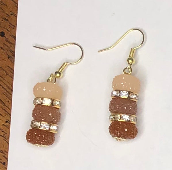 Jeweled Brown Earrings 1