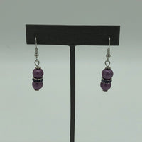 Jeweled Purple Pearl Earrings 1