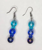 Blue / Purple Tri-Color Earrings 2