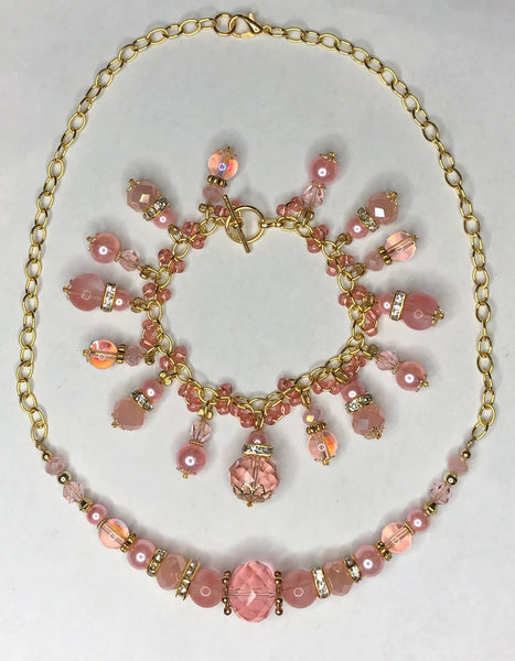 Pink Bracelet and Necklace 1 (Matching Set)