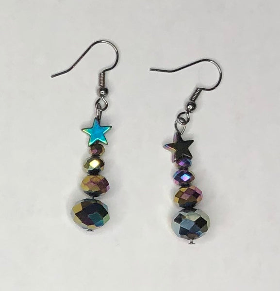 Faceted Aurora Borealis Earrings 1