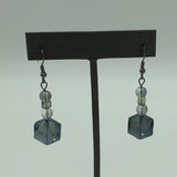 Faceted Iridescent Navy Earrings 1