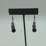 Jeweled Purple Pearl Earrings 2