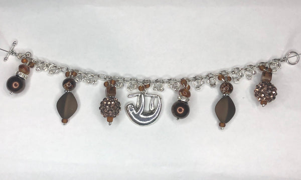 Brown Bracelet with Sloth Charm 1