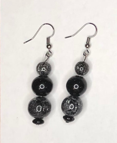 Dark-Gray / Black Earrings 1