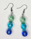 Green / Blue Tri-Color Earrings 1