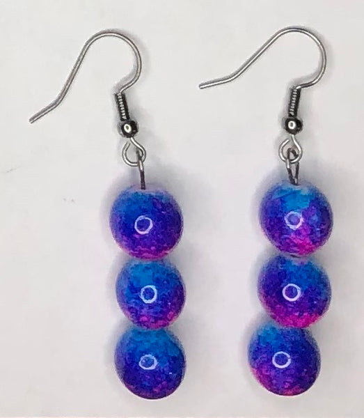 Splattered Tri-Color Earrings 1