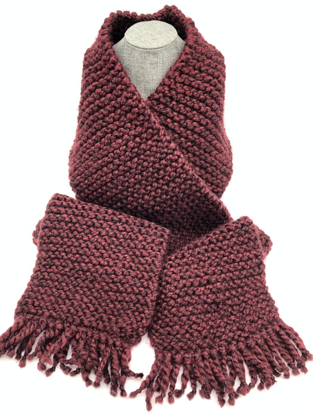 Solid Dark-Red “Claret” Scarf