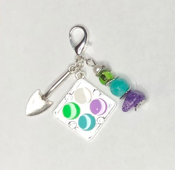 Quad-Color Mini-Keychain with Shovel Charm 1