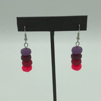 Purple / Pink Quad-Color Earrings 1