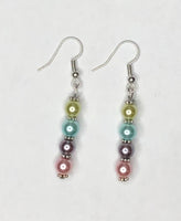 Pastel Quad-Color Pearl Earrings 1