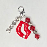 Red Mini-Keychain with DNA-Strand Charm 1