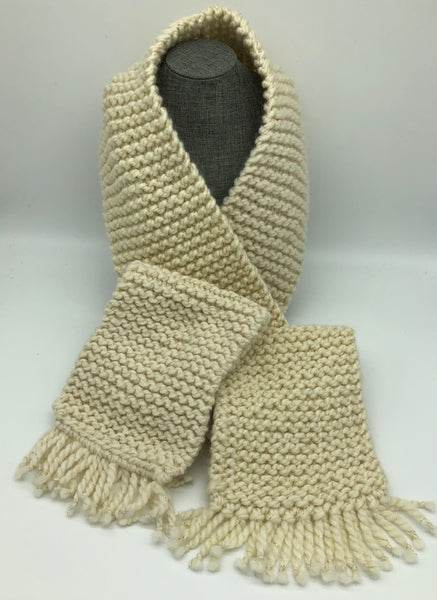 Metallic-Accented Solid Cream “Starlight” Scarf