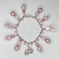 Pale Pink Bracelet with Rabbit Charm 1