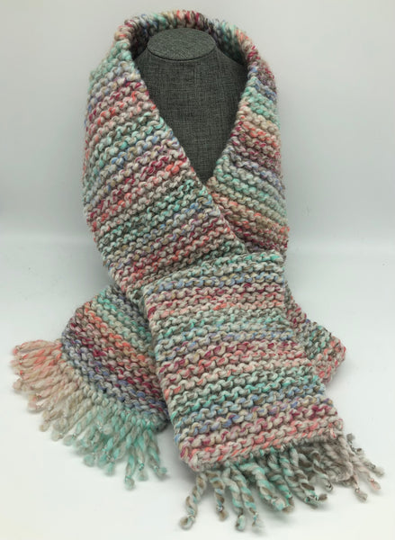 Multi-Colored Pastel-Rainbow “Carousel” Scarf